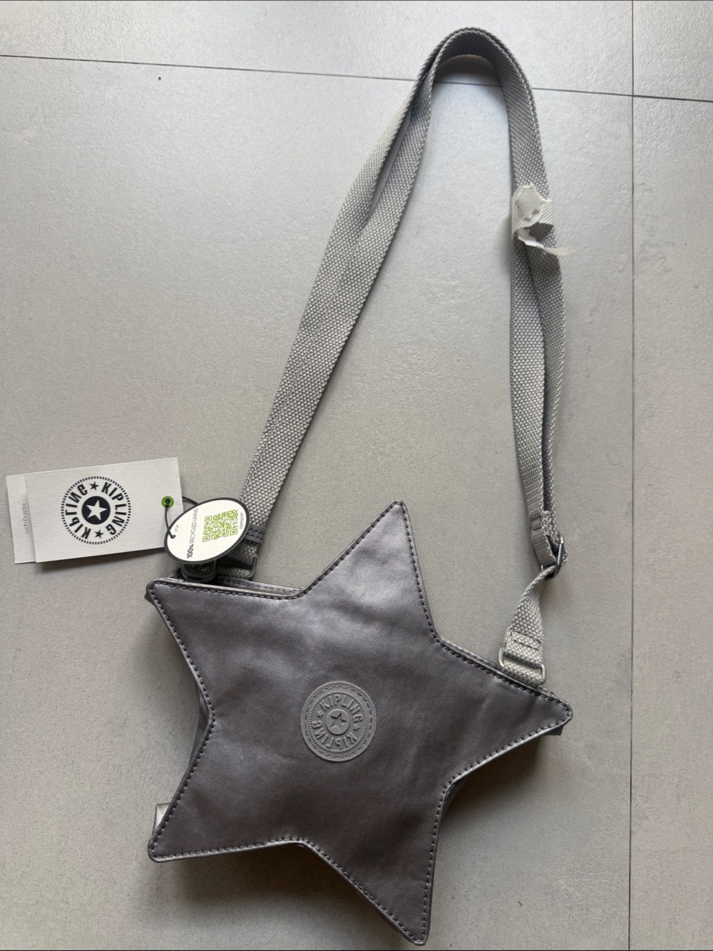 Kipling Metallic Star Crossbody Bag in Silver